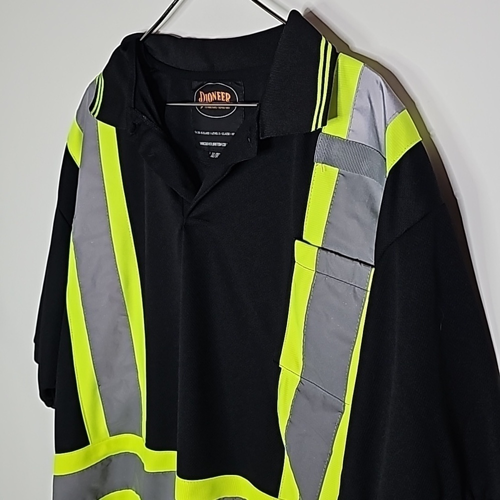 Pioneer XL black reflective class 1 level 2 storm master traffic short sleeve - Picture 3 of 7